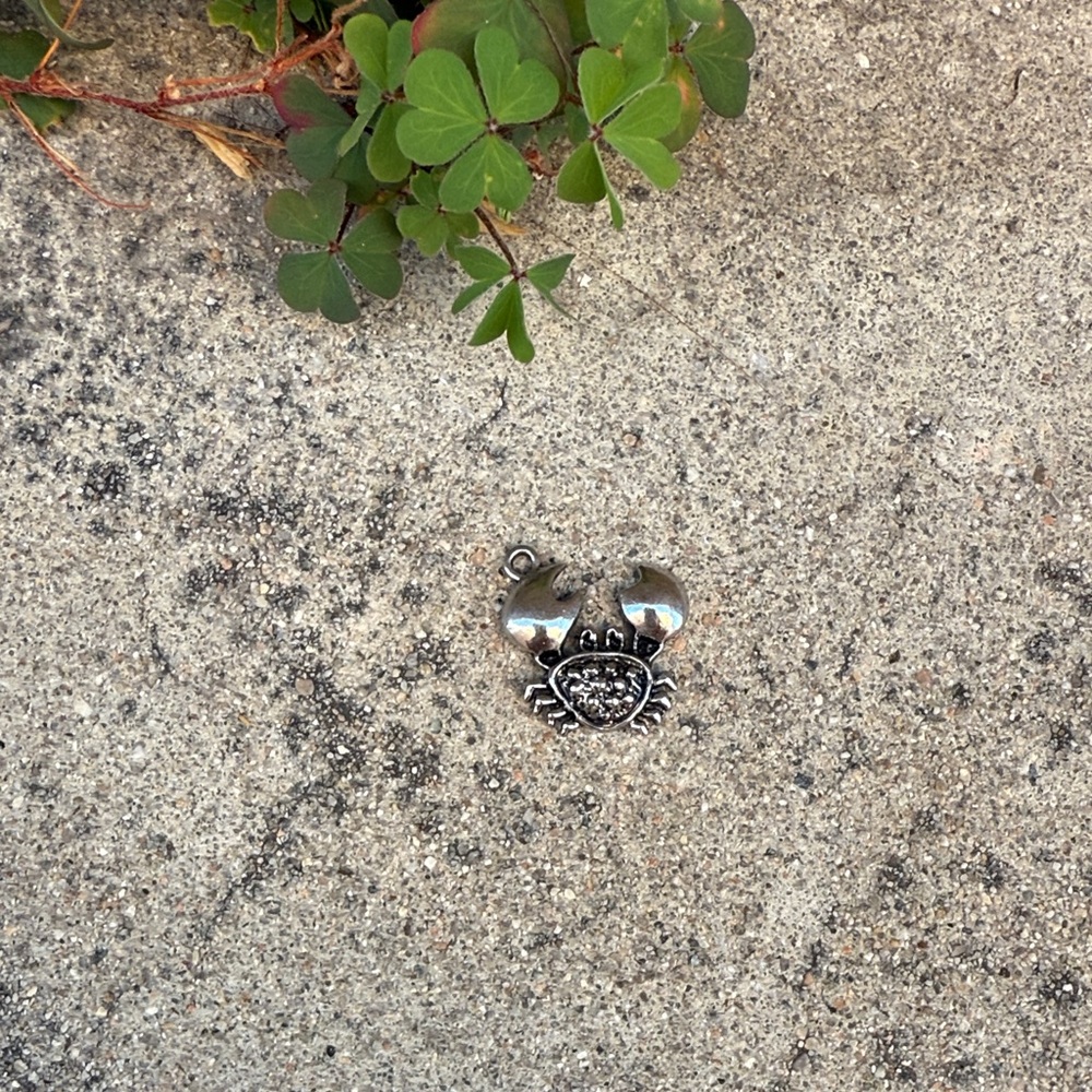 Vintage Silver Crab Pendant Necklace
